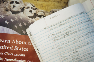 RISE’s citizenship class — which takes place on Mondays, Wednesdays and Fridays — focuses on the 100 possible questions that may be asked on the naturalization exam.